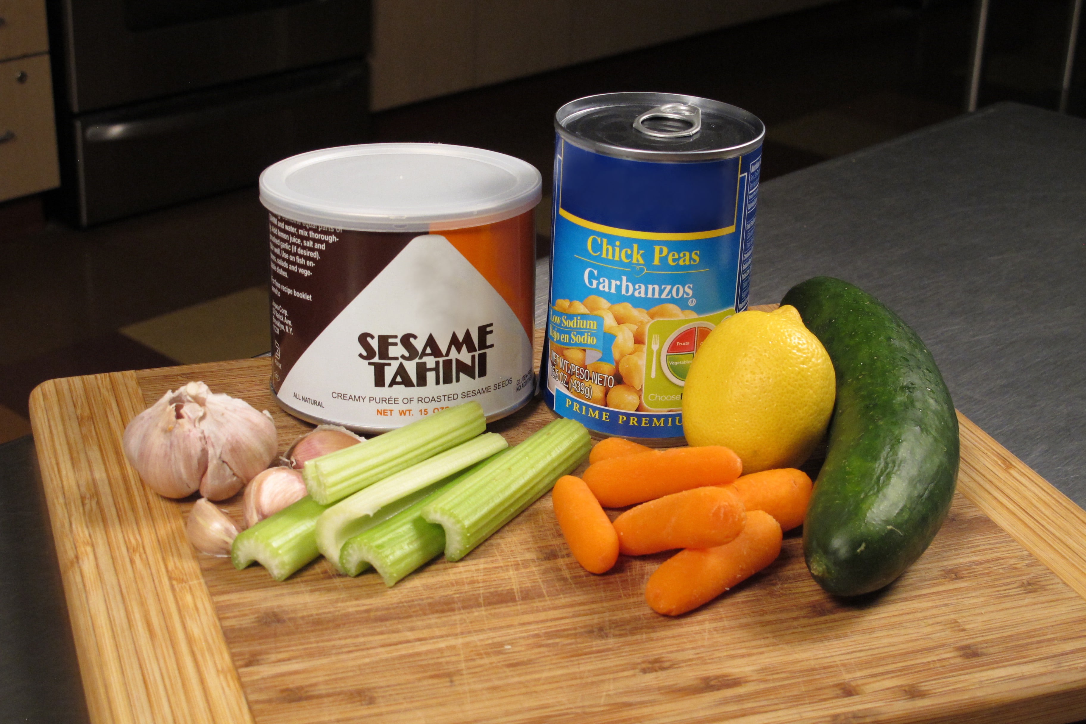 Assemble ingredients and rinse vegetables under running water.