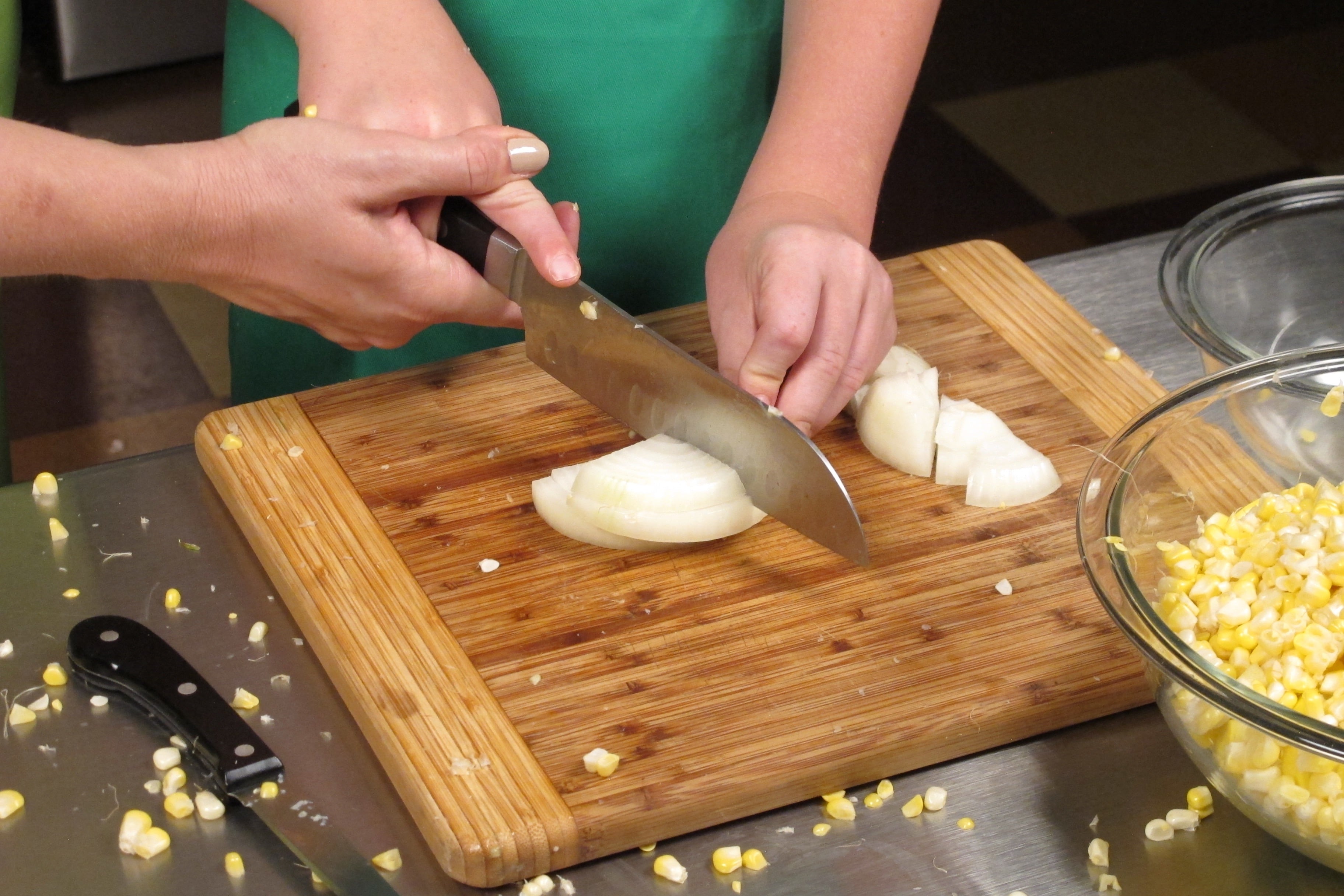 Slice onions.
